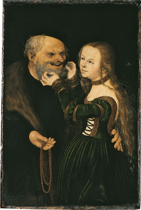 The Unequal Couple van Lucas Cranach (de oude)