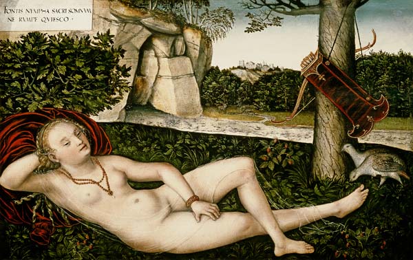 Diana Resting, or The Nymph of the Fountain van Lucas Cranach (de oude)