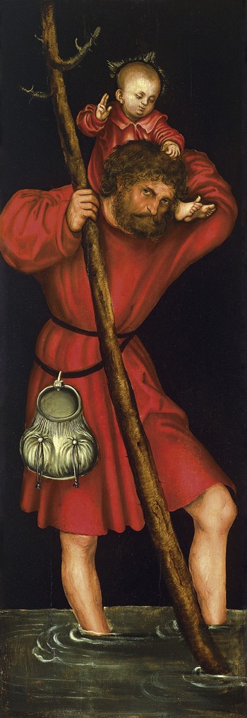 Saint Christopher van Lucas Cranach (de oude)