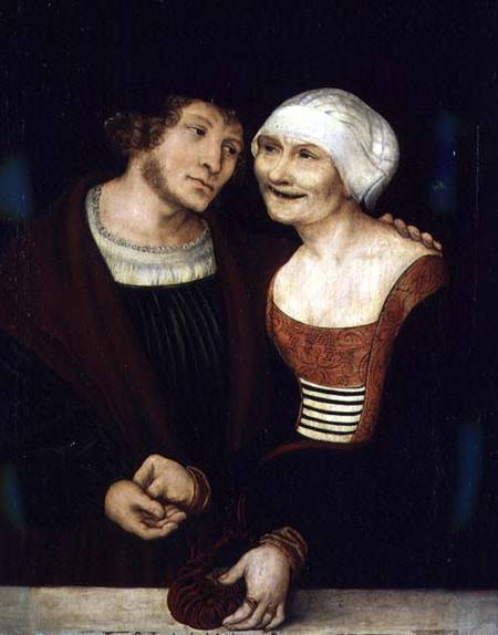 The Infatuated Old Woman van Lucas Cranach (de oude)