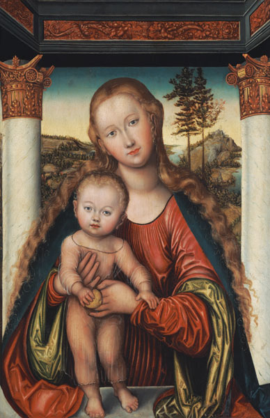 Die Jungfrau mit dem Kind (Madonna Polenska) van Lucas Cranach (de oude)