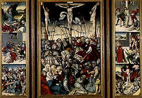 Kreuzigungsaltärchen mit Szenen der Passion Jesu van Lucas Cranach (de oude)