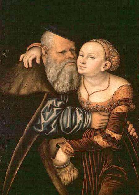 The Old Lover van Lucas Cranach (de oude)