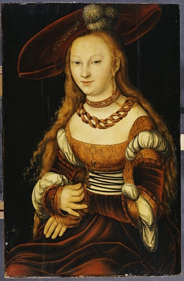 Portrait of a Young Lady, c.1350 van Lucas Cranach (de oude)