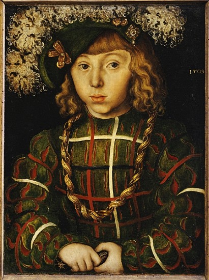 Portrait of Johann Friedrich, later Kurfuerst der Grossmuetige von Saschen van Lucas Cranach (de oude)