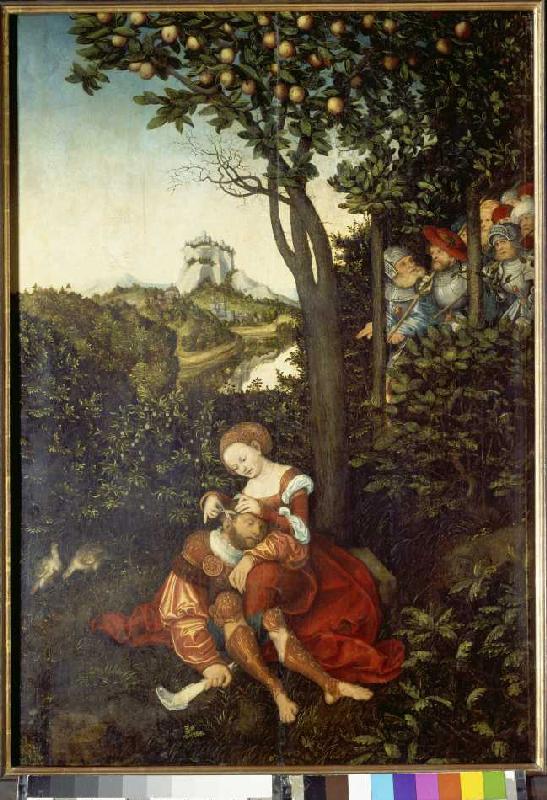Samson und Dalila. van Lucas Cranach (de oude)