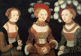 Three princesses of Saxony, Sibylla (1515-92), Emilia (1516-91) and Sidonia (1518-75), daughters of