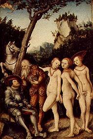 Das Urteil des Paris. van Lucas Cranach (de oude)