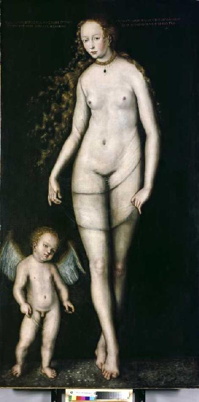 Venus mit Amor van Lucas Cranach (de oude)