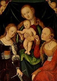 Die Verlobung der hl. Katharina. van Lucas Cranach (de oude)