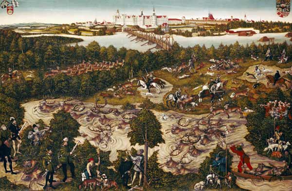 The Stag Hunt of Elector John Frederick the "Magnanimous" van Lucas Cranach 