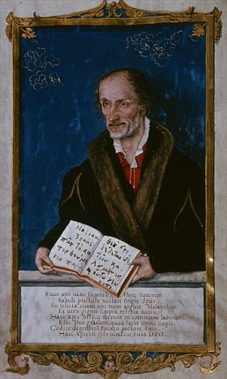 Portrait of Philipp Melanchthon van Lucas (Schule) Cranach