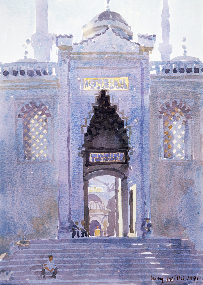 Gateway to The Blue Mosque, 1991 (w/c on paper)  van Lucy Willis