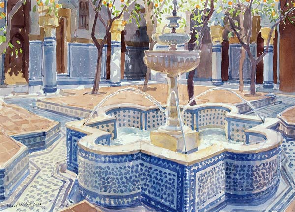 The Blue Fountain, 2000 (w/c on paper)  van Lucy Willis