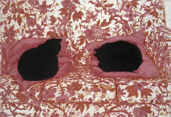 Cats, 1988 (etching on paper)  van Lucy Willis