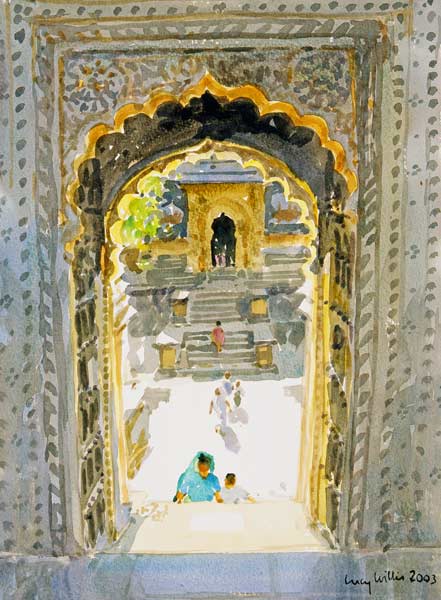 The Maheshwar Temple, 2003 (w/c on paper)  van Lucy Willis