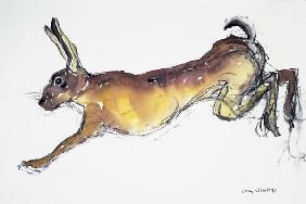 Jumping Hare (w/c & charcoal on paper) 
