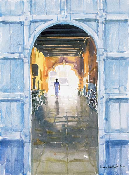 Walking Towards the Light, Cochin, 2002 (w/c on paper)  van Lucy Willis