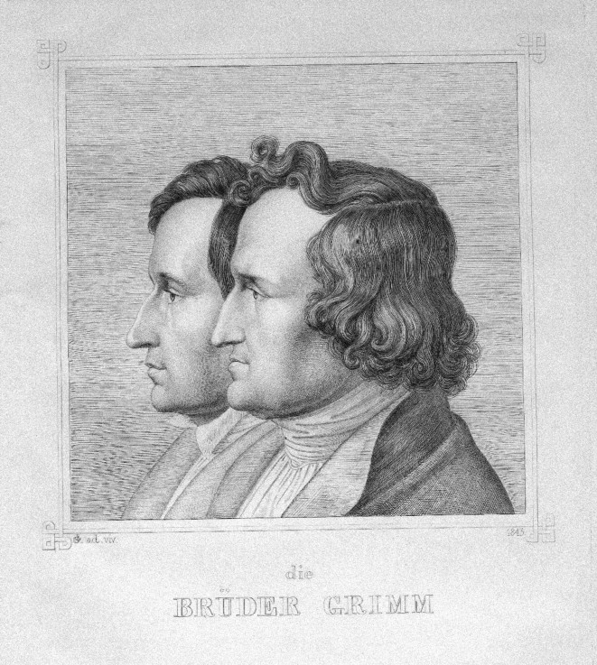 Jacob and Wilhelm Grimm van Ludwig Emil Grimm