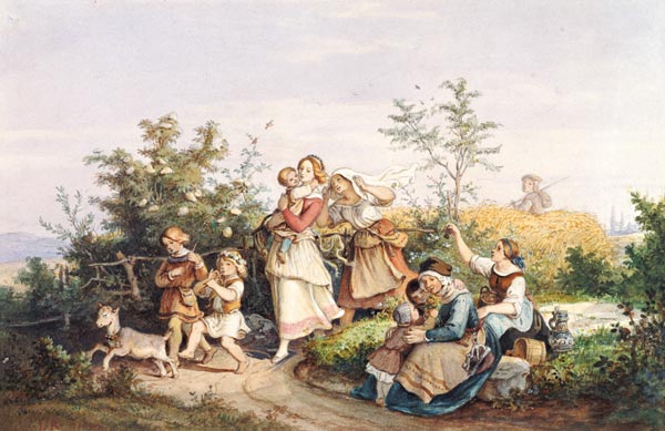 Ludwig Richter , Sommerlust/ 1844 van Ludwig Richter