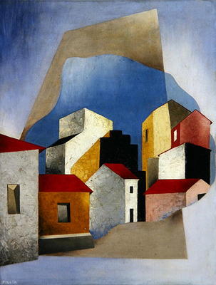 Houses at Lerici, 1932-33 (oil on canvas) van Luigi Colombo Fillia