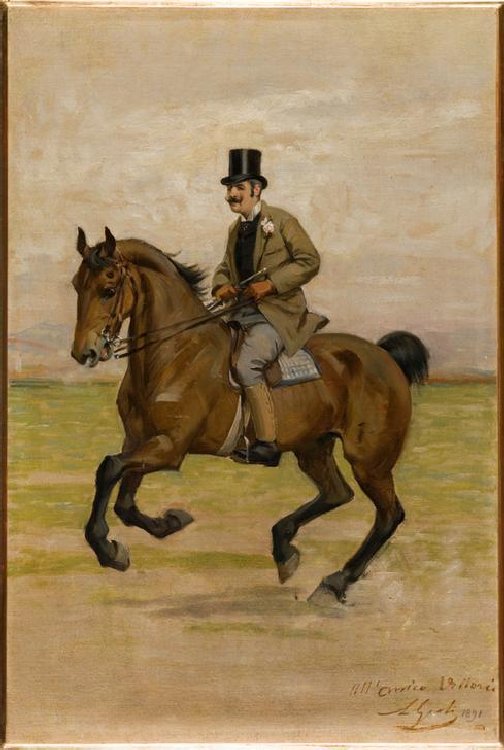 Vittorio Matteo Corcos on horseback van Luigi Gioli