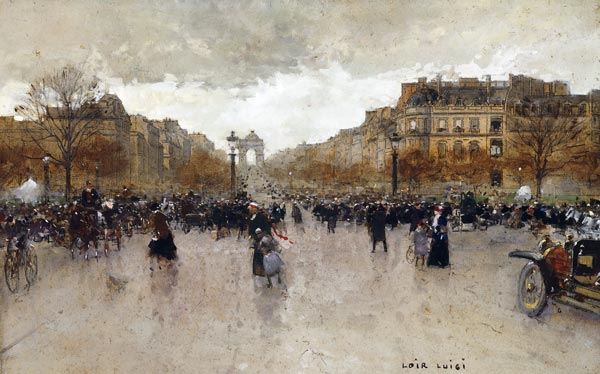Auf den Champs Elysées, Paris. van Luigi Loir