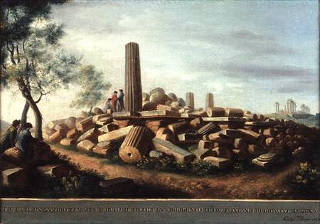Ancient Temple at Agrigentum van Luigi Mayer