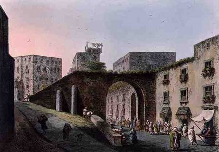 Entrance to the Market, in Jerusalem, from 'Views in the Ottoman Dominions' van Luigi Mayer