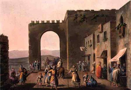 The Principal Street in Bethlehem, from 'Views of Palestine', Vol.II, published by R. Bowyer Histori van Luigi Mayer
