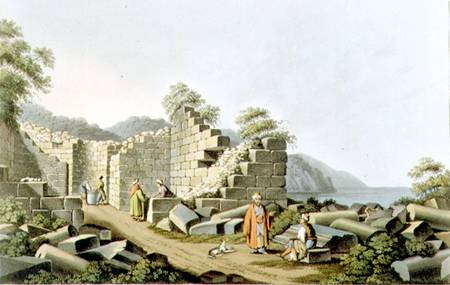 Ruins of an Ancient Temple in Samos, plate 58 from 'Views in the Ottoman Dominions', pub. by R. Bowy van Luigi Mayer