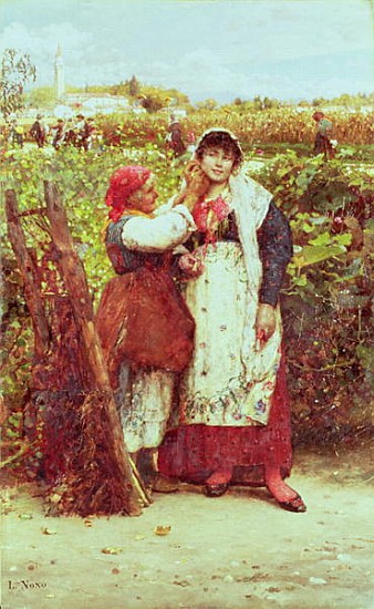 Peasants in a vineyard van Luigi Nono