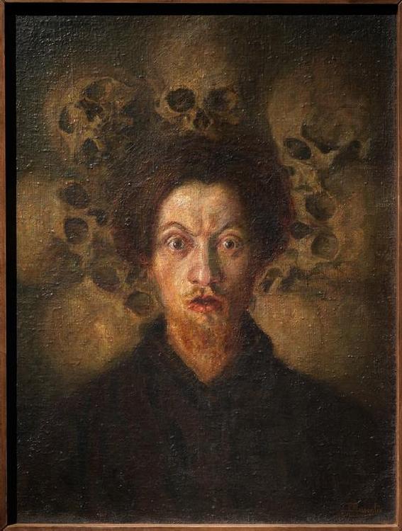 Selfportrait with skulls van Luigi Russolo