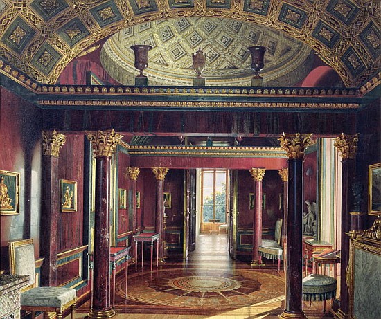 The Agate Room in the Catherine Palace at Tsarskoye Selo, 1859 (w/c & white colour on paper) van Luigi (Ludwig Osipovich) Premazzi