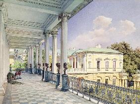 The Cameron Gallery at Tsarskoye Selo, 1859 (w/c & white colour on paper)