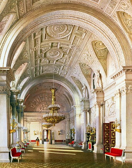 View of the White Hall in the Winter Palace in St. Petersburg van Luigi (Ludwig Osipovich) Premazzi