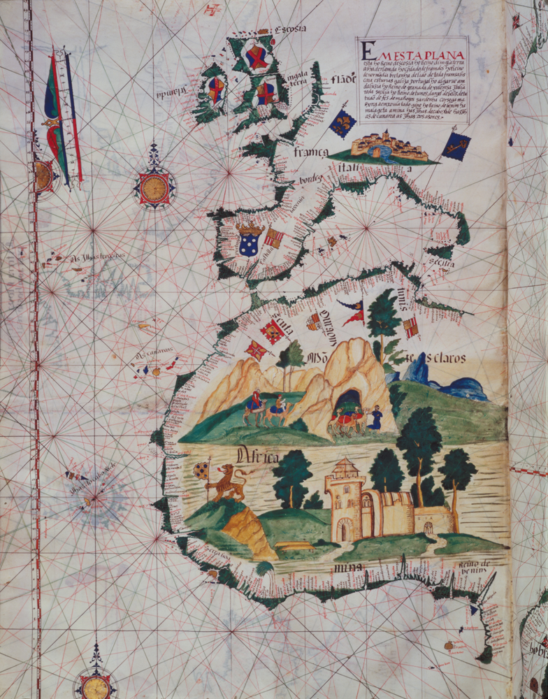 Fol.5v Map of Great Britain, Europe and North West Africa, from Portugaliae Monumenta  Cartographica van Luis Lazaro