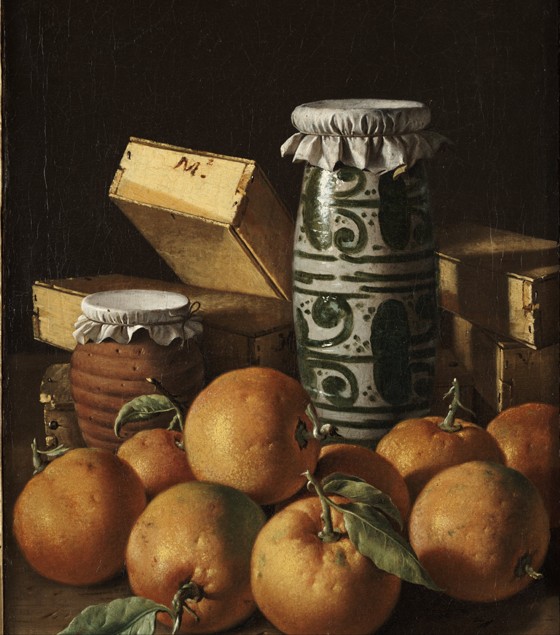 Still Life with Oranges, Jars, and Boxes of Sweets van Luis Melendez