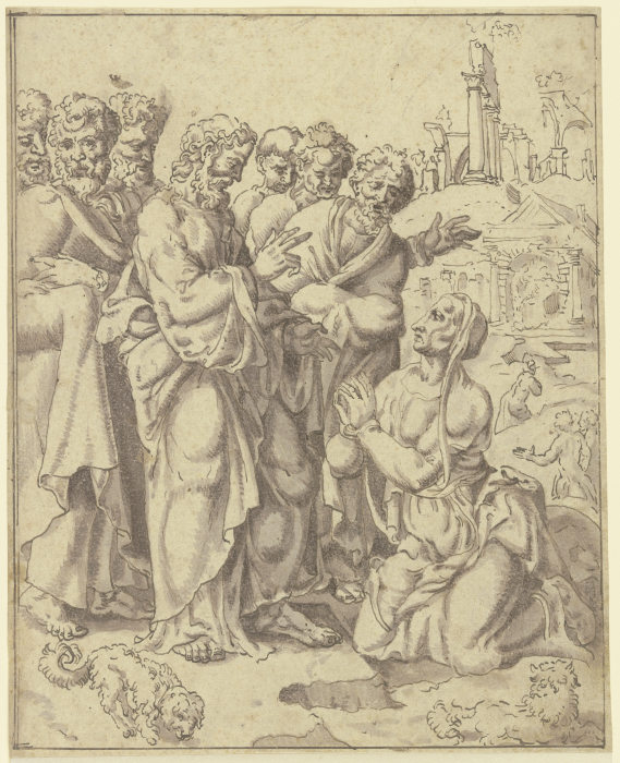 Christus und die blutflüssige Frau van Maarten van Heemskerck