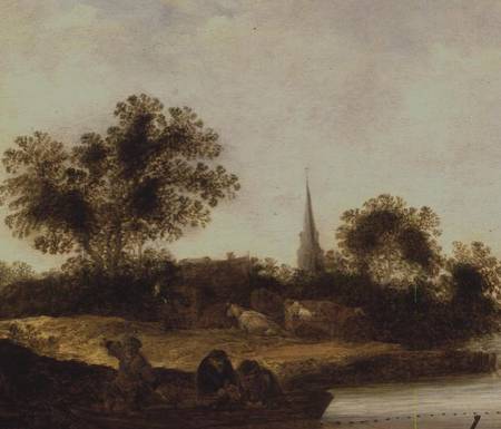 A Wooded river landscape van Maerten Fransz van der Hulst