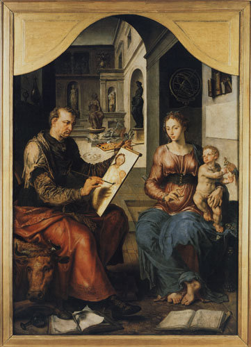 Lukas malt die Madonna van Maerten van Heemskerck