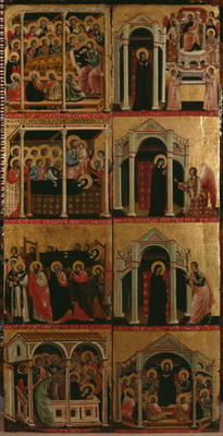 Tryptic of the Virgin, right and left panels (see also 279476 and 279477) (oil on panel) van Maestro di Cesi