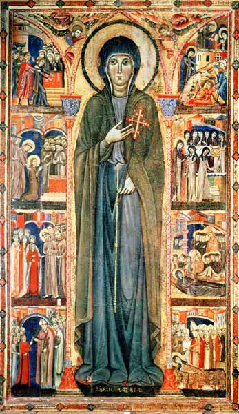 St. Clare with Scenes from her Life van Maestro di Santa Chiara (fl.1315-30)