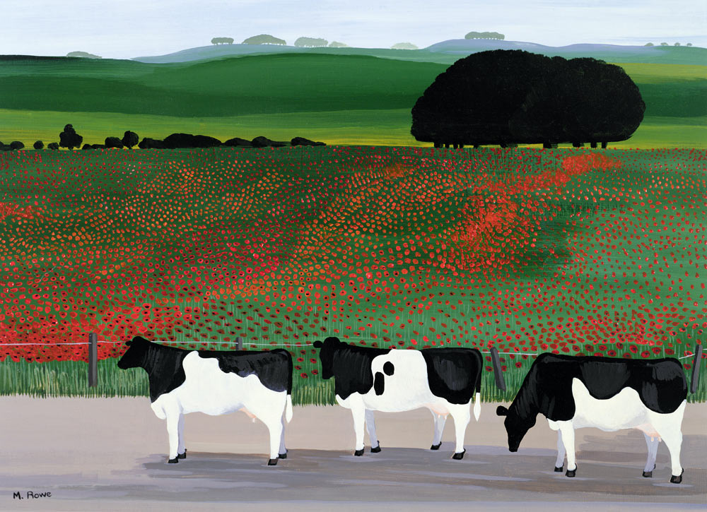 Cows and Poppies  van  Maggie  Rowe