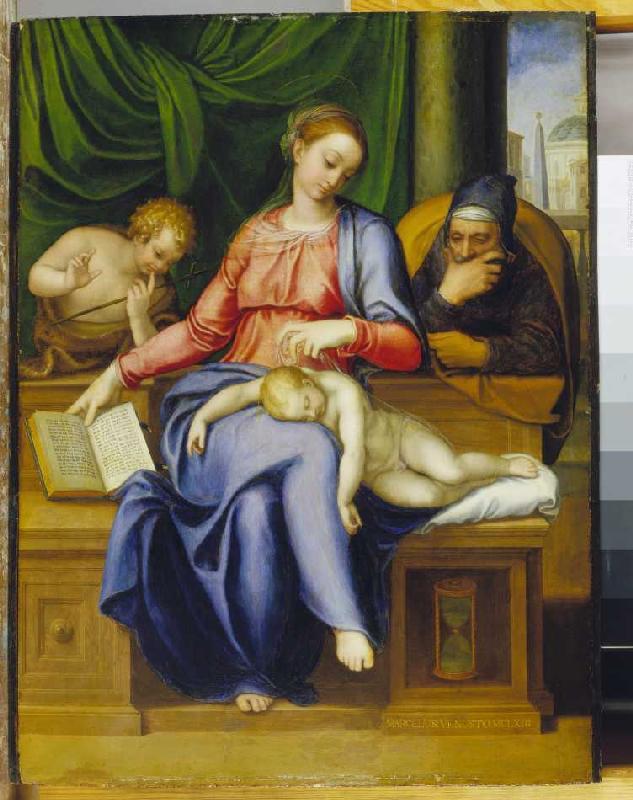 Maria mit dem Kind, dem hl. Joseph und dem Johannesknaben van Marcello Venusti