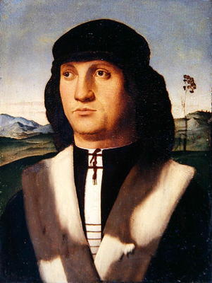 Portrait of a Man (oil on canvas) van Marco Basaiti