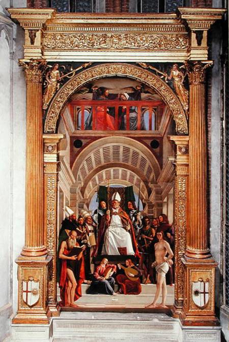 Saint Ambrose with saints from the Altarpiece of Saint Ambrose van Marco Vivarini