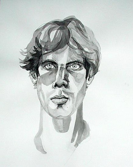 Self-Portrait, 2000 (pen, ink & watercolour)  van Marcus  Morrell