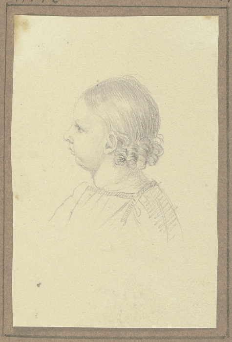 Brustbild eines kleinen Mädchens im Profil nach links van Marie Ellenrieder