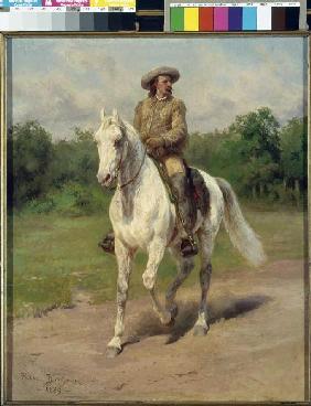 Colonel William F. Cody zu Pferde